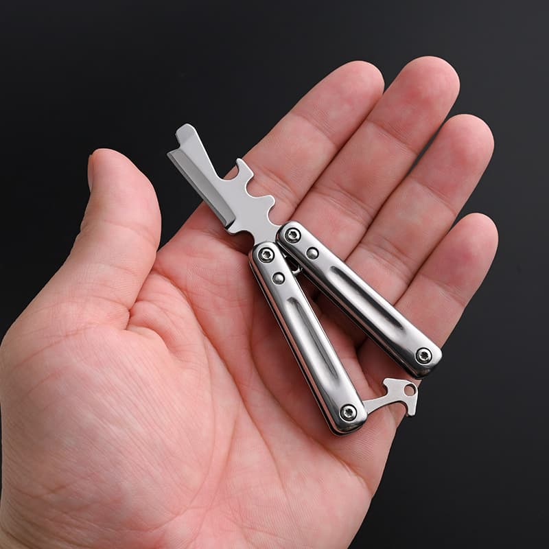 Mini Stainless Steel Butterfly Practice Knife Keychain Small Knife Sharp Fruit Knife Express Portable Fidget Box Cutter