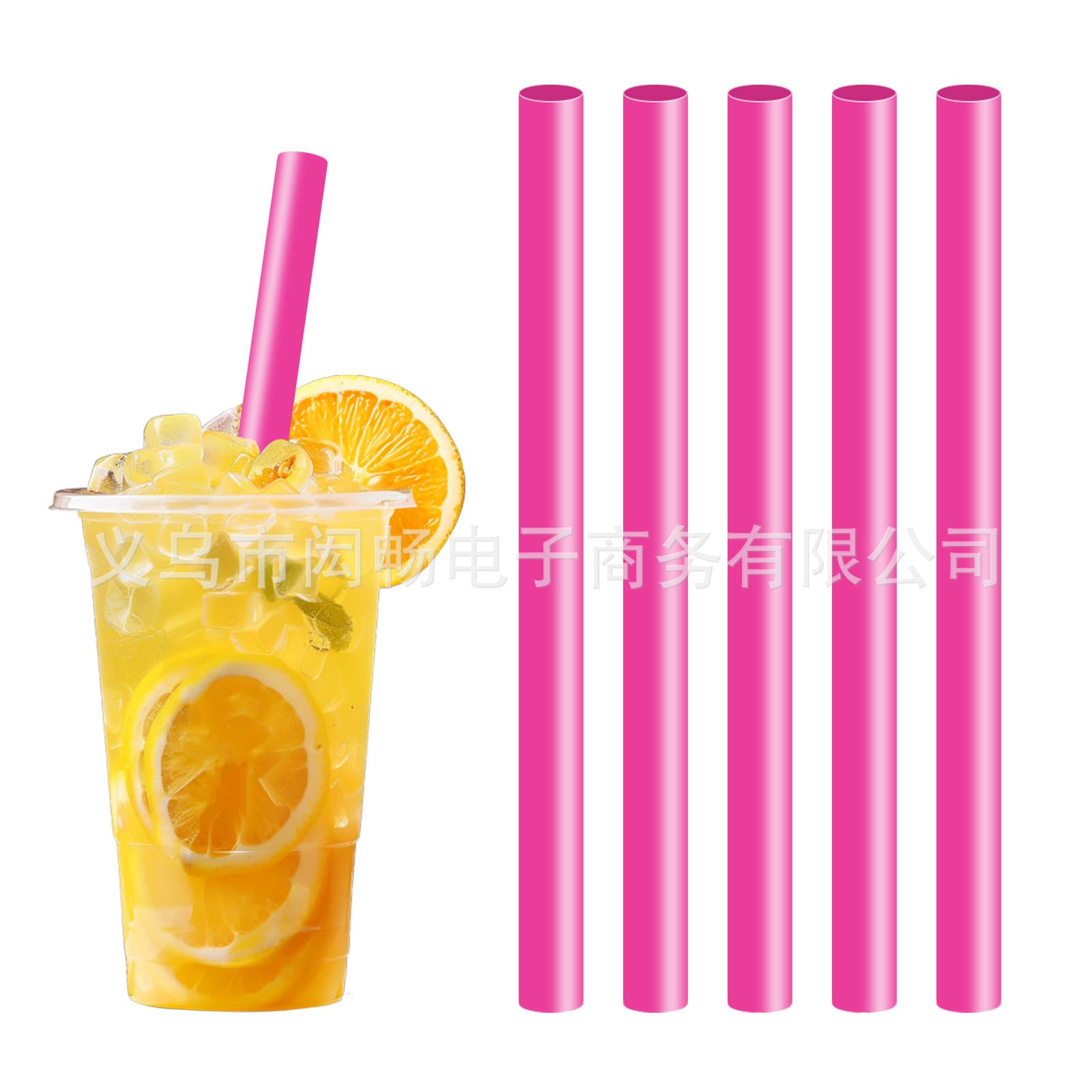 Cross-border special supply of large-diameter colorful milk tea tubes, multi-color mixed durable pearl fruit smoothie long straws 100 pieces