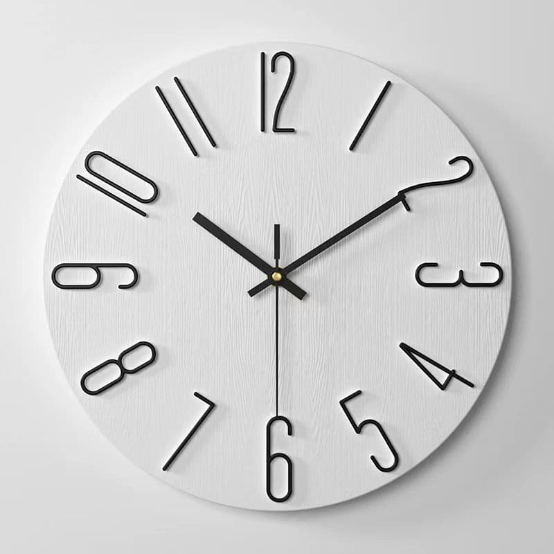 Customized minimalist 3D digital plastic wall clock, glassless, simple living room/bedroom clock, silent quartz clock wholesale.