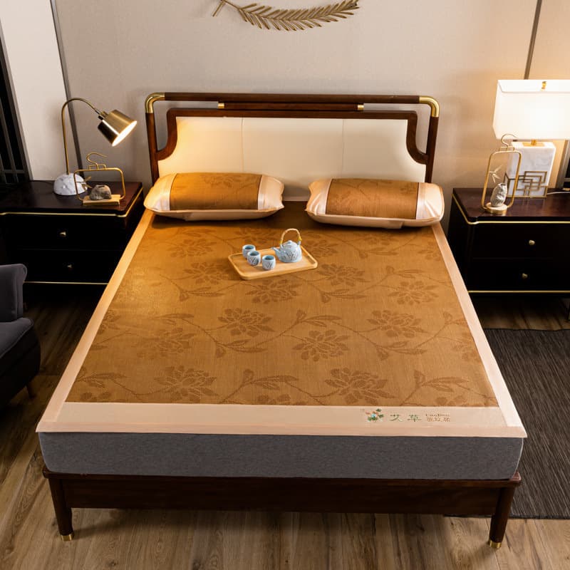 Summer Cooling Tatami Ice Silk Rattan Mat, Air-conditioned Mat for Bare Sleep, Foldable Single Dorm Bed Mat