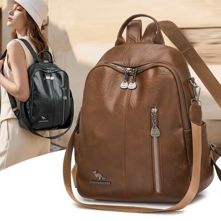 2026 New Retro Soft Leather Backpack Large Capacity Multi-purpose Women's Backpack Fashionable Versatile Travel Schoolbag Wholesale