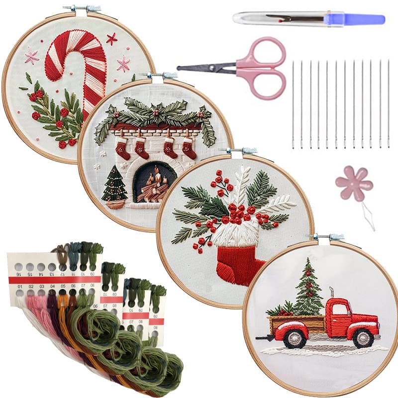 Cross-border New Product Embroidery Christmas Embroidery KIT, Christmas Set Handmade DIY Materials