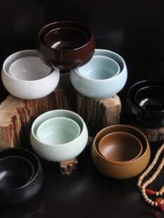 Pure Black Monk Bowl Alms Bowl Monk's Bowl Vintage Buddhist Bowl Vegetarian Bowl Celadon Bowl Ceramic Bowl