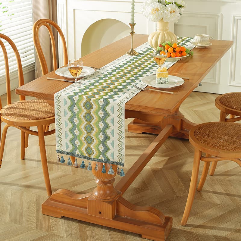TV cabinet dining table living room decoration long tablecloth table flag light luxury high-end American pastoral style coffee table tea seat