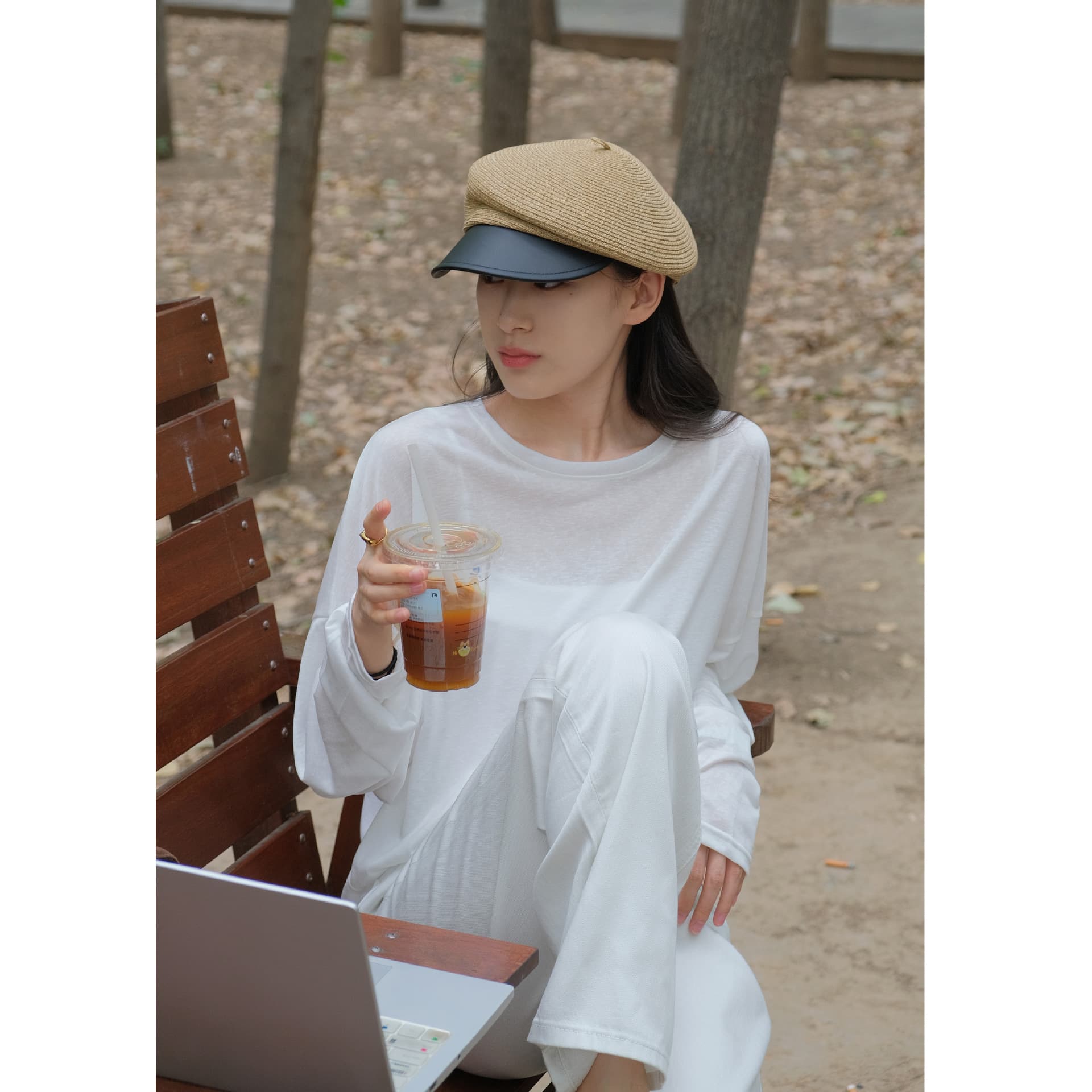 Lazy and relaxing feeling! Cool Solona cotton Tencel air conditioning sun protection blouse loose round neck long sleeve T-shirt for women summer