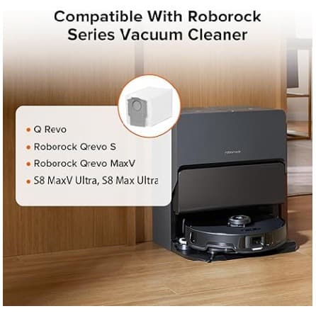 Replacement Dust Bag Accessory for Roborock Qrevo S5V Robot Vacuum, Compatible Dust Collection Bag for Debris and Dust