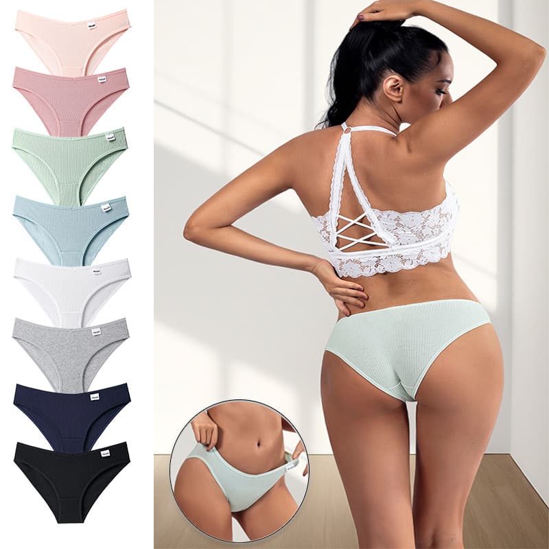 Sexy Pure Cotton Triangle Underwear Women's Mid-Waist Student Butt-Lifting Seamless Comfortable Breathable Underpants