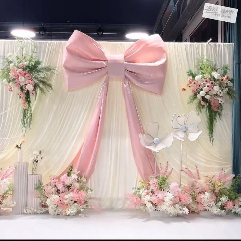 Off-white milk silk backdrop fabric for Korean-style birthday parties, wedding tulle, baby's first birthday ceremony, stage background, and festive decorations