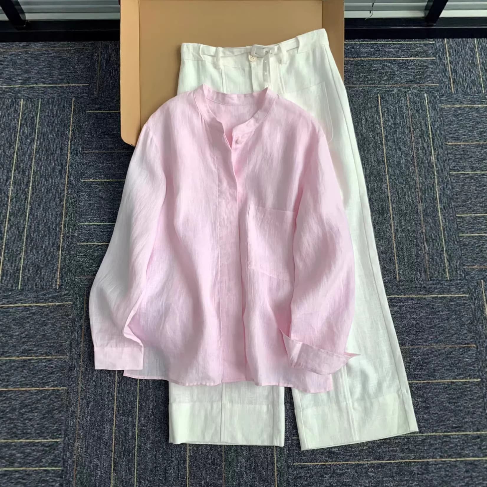 Pink Tencel Linen Shirt Jacket for Women 2026 Summer Thin Unique Super Nice Top Cotton-Linen Sun-Protective Outerwear