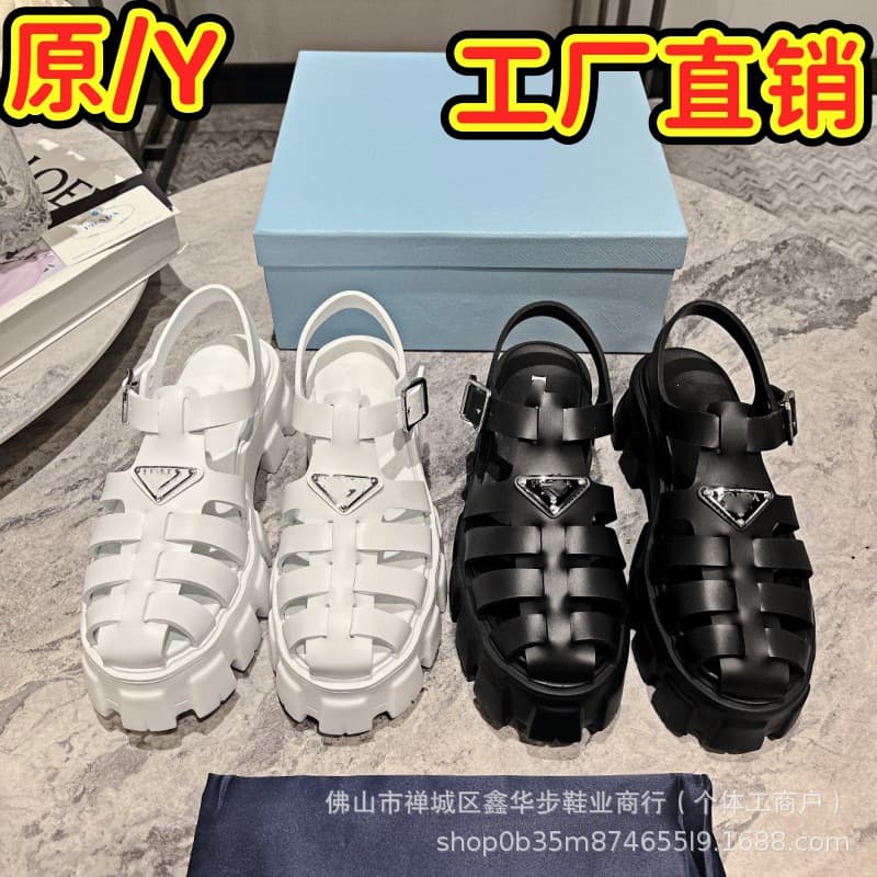 P Family Woven Roman Toe Beach Sandals for Women Summer 2025 New Style Serrated Fashion Platform Thick Sole Shoes