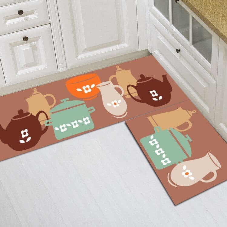 Modern Simple Large Area Kitchen Carpet Crystal Velvet Print Washable Dirt Resistant Mat Home Use Checkered Crystal Fleece Floor Mat