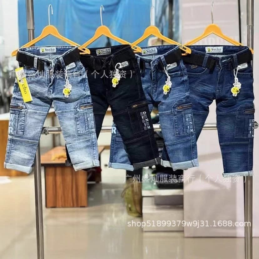 Children's Jeans Kids Jeans Elastic Children's Denim Long Pants