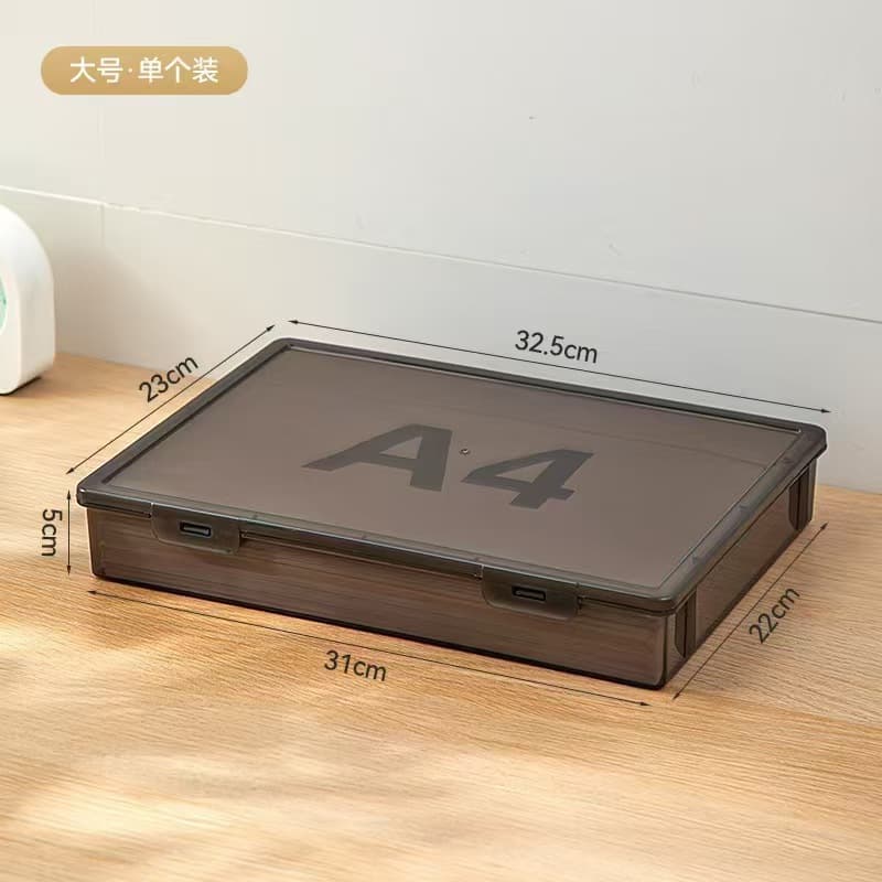 Luxury Style Desktop Dustproof Document Storage Box, A4 File Organizer for Household Register and Important Certificates with Moisture Protection