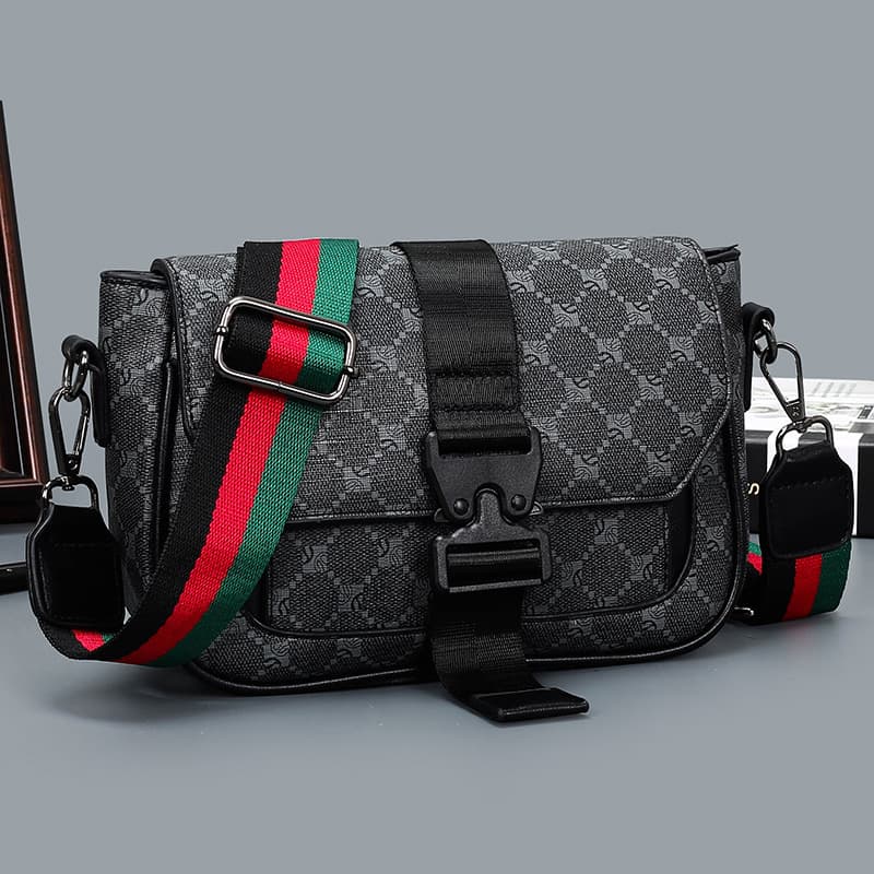 Men's Crossbody Bag 2026 New Fashion Plaid Shoulder Bag Casual Business Trendy Color-Block Small Bag for Men