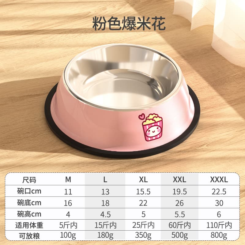 Melamine Bowl with Stainless Steel Dog Bowl, Pet Cat Food Water Bowl, Anti-Tip Dog Bowl Cat Dish