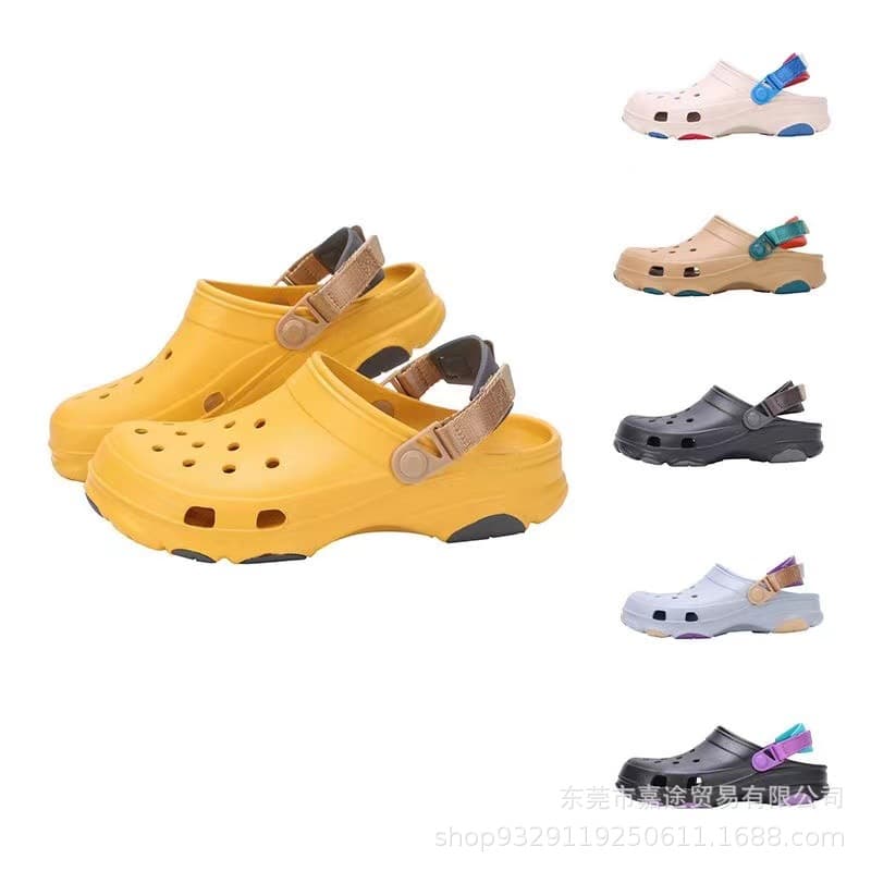 New Summer Hole Sandals for Couples, Men and Women, Flat Heel, Beach Casual Comfort, Closed Toe