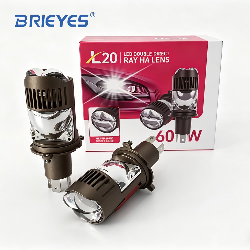Solenoid Dual Direct-Emitting Laser Lens Integrated High/Low Beam Car Motorcycle Headlight High Beam 60W Low Beam 50W