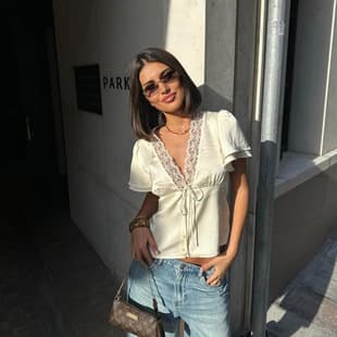 French Lace-Up Stitching T-Shirt Slim Fit New Summer Sexy Short Sleeve Top
