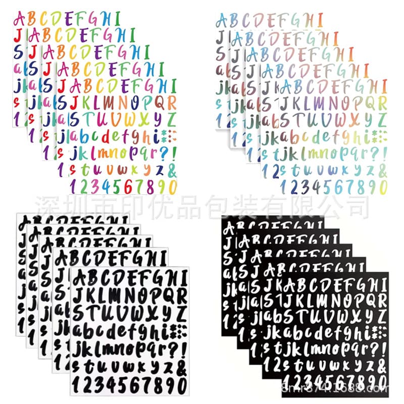Ready in stock wholesale 1 inch Vinyl Vinyl Alphanumeric Stickers DIY Mailbox Scrapbook Notebook Decoration