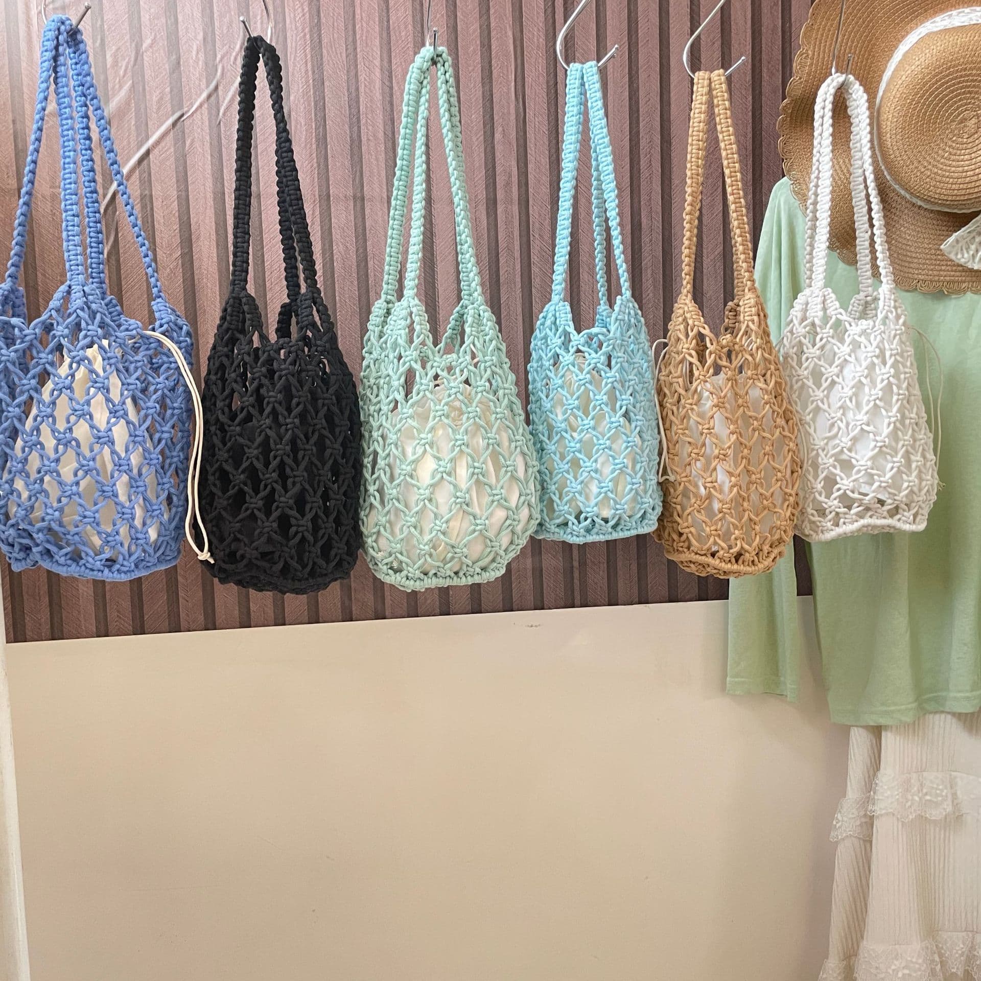 Summer Crochet Bag Casual Simple Hollow Weave Handbag Beach Vacation Shoulder Bag Women's Resort Style