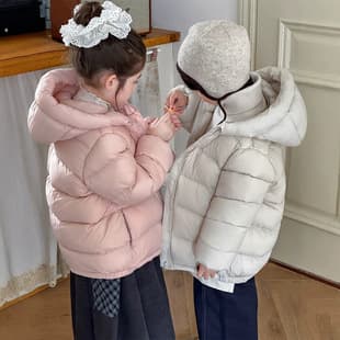 2026 New Children's Down Jacket Puff Style Boys Girls Medium White Duck Down Coat Winter Thick Jacket Trendy
