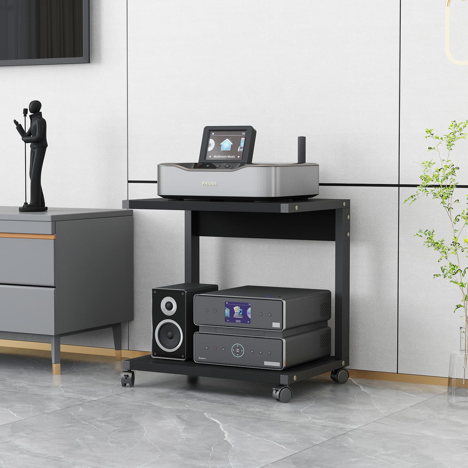 2-layer tube amplifier stand movable multi-layer amplifier rack Hi-Fi equipment enthusiast footrest CD rack cabinet