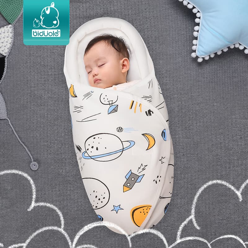 Factory direct supply, newborn baby swaddle blanket/sleeping bag, pure cotton, thin style, suitable for spring and summer, anti-startle sleeping bag/swaddle.