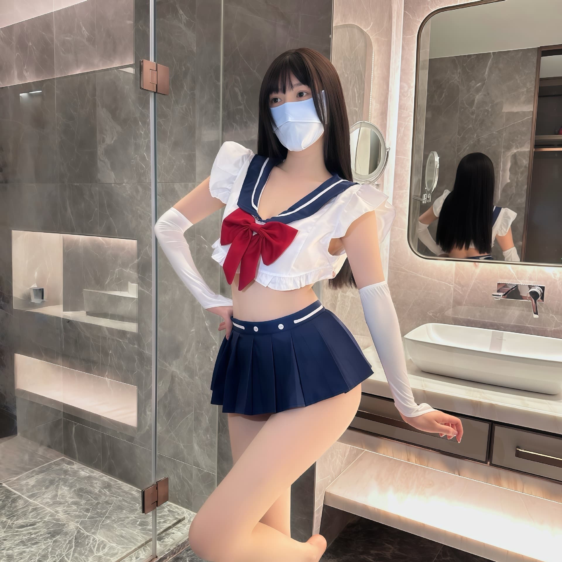 Cosplay sexy underwear cute and sweet navy suit two-dimensional cos campus uniform temptation F158
