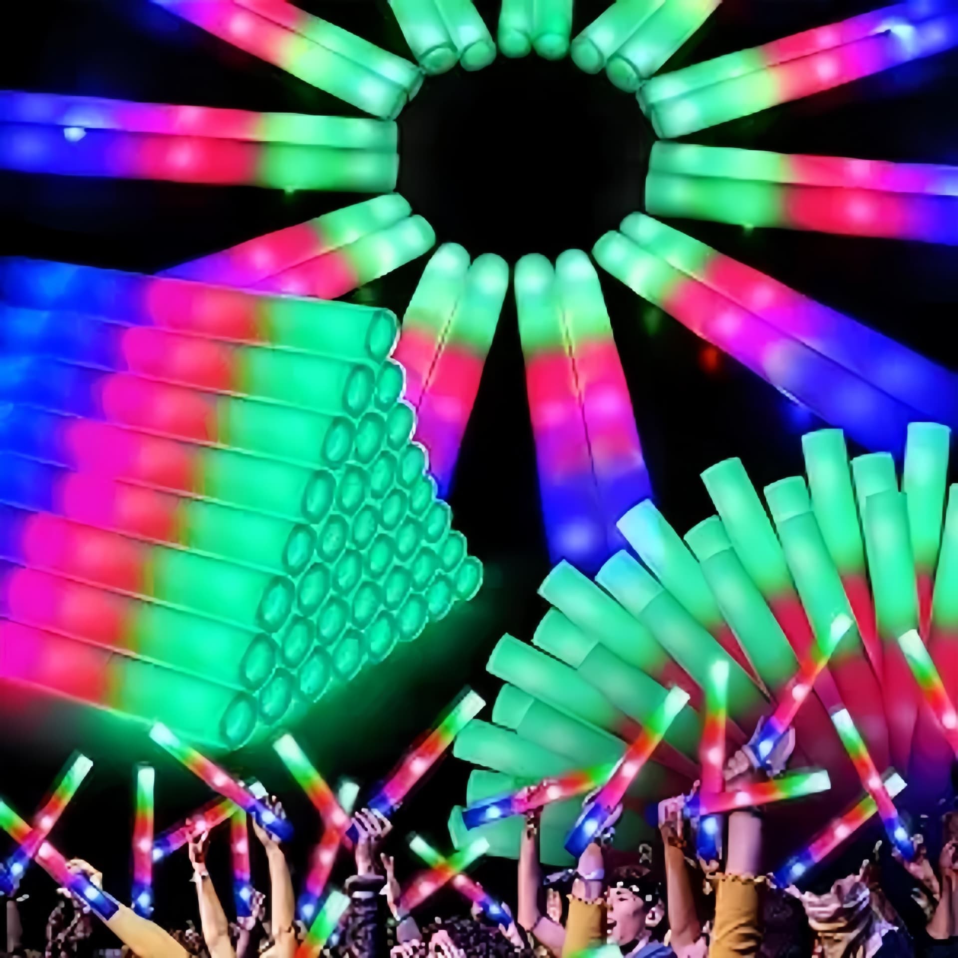 Three-color foam glow stick concert support stick gas atmosphere props, exclusive for foreign trade, complete qualifications, large size