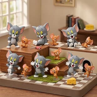 Tom and Jerry Blind Box I Love Cheese Tom and Jerry Figure Cute Car Decoration Plush Toy Gift