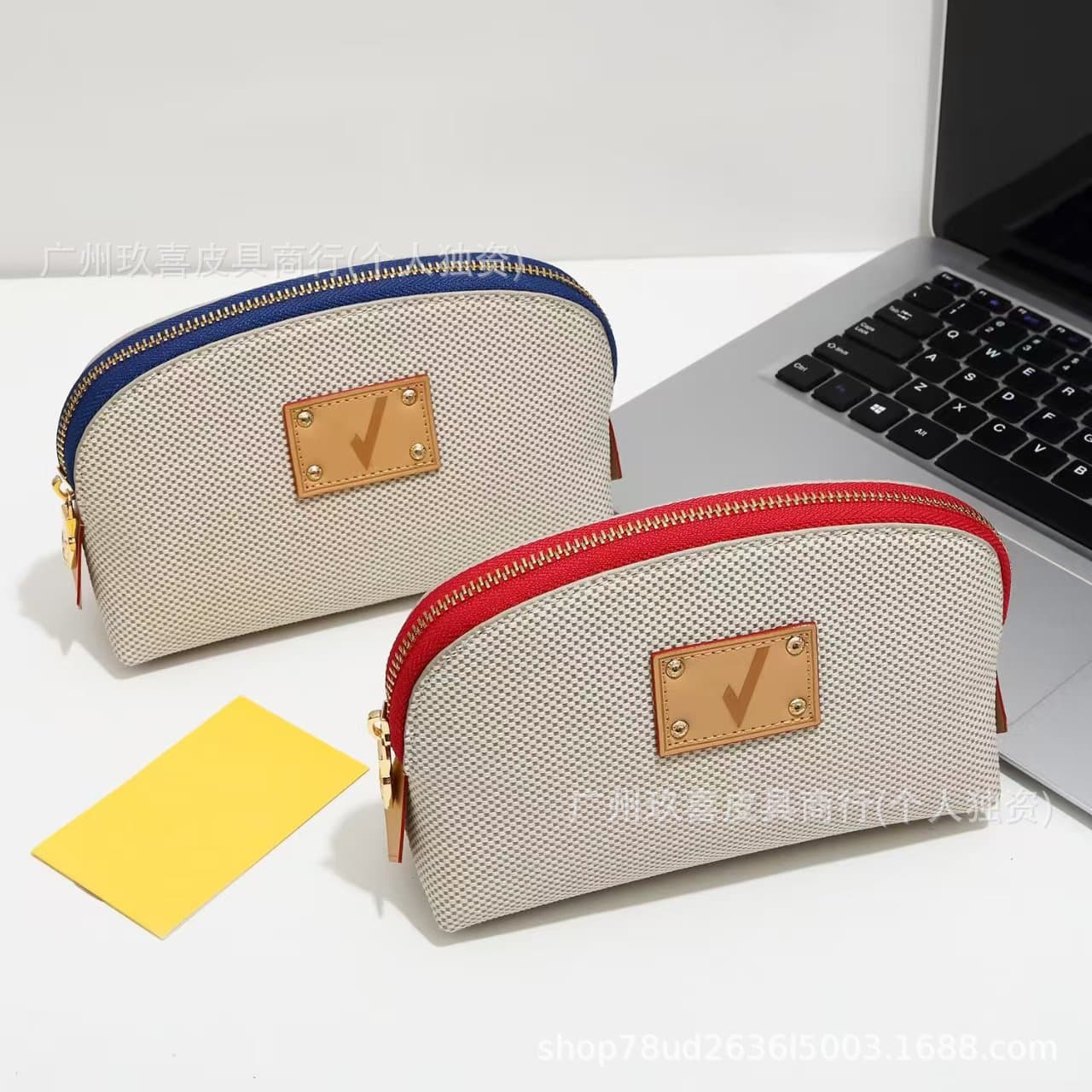 Foreign trade new canvas breathable cosmetic bag simple cosmetic storage bag large capacity clutch bag travel toiletry bag
