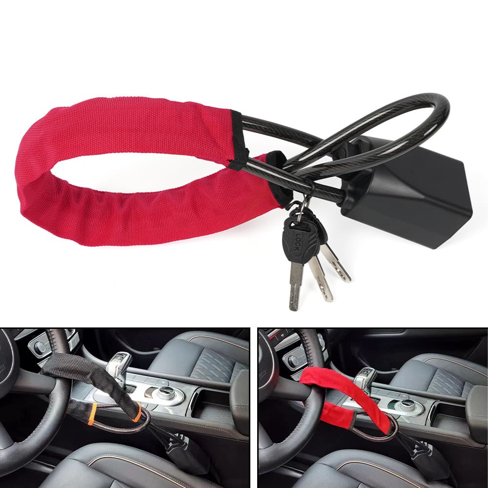 Car modified steering wheel lock steering wheel anti-theft device seat belt buckle lock steel cable lock steel wire rope lock car