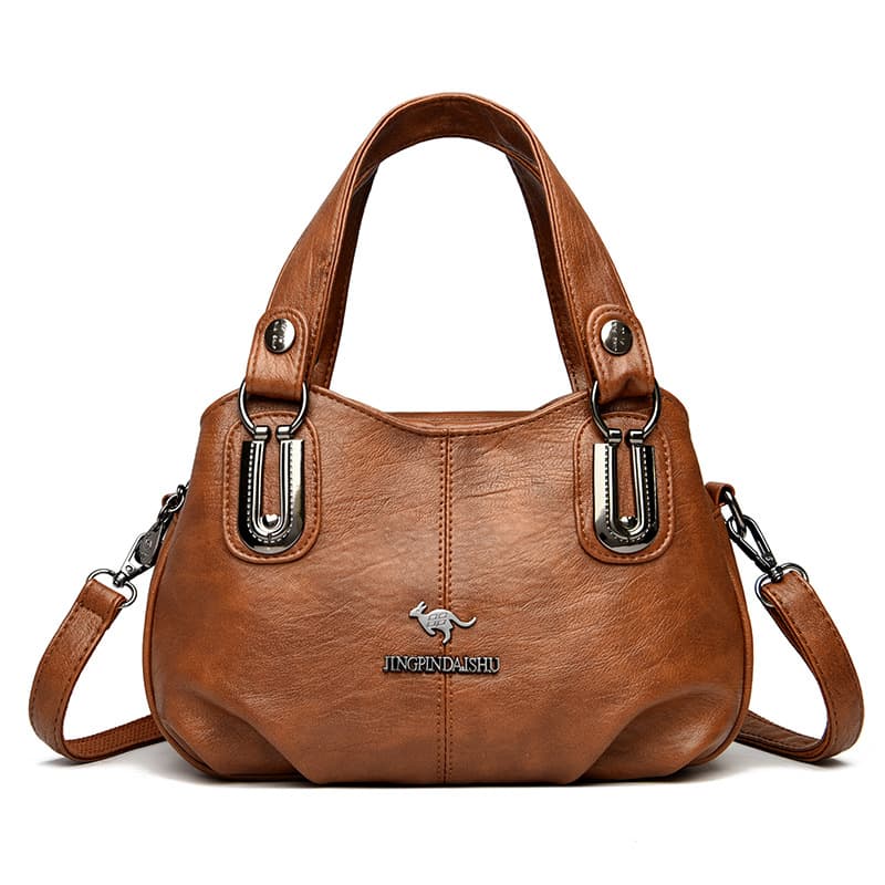 Trending Vintage Soft Leather Handbag for Women, New Stylish Middle-Aged Mom Bag with Multiple Compartments, Large Capacity Shoulder and Crossbody Bag