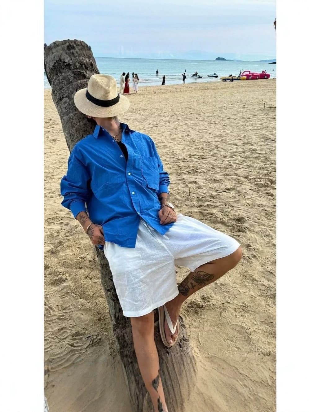 Old Money Style Men's Linen-Like White Shorts Summer Thin Beach Vacation Pants Relaxed Lazy Beach Shorts