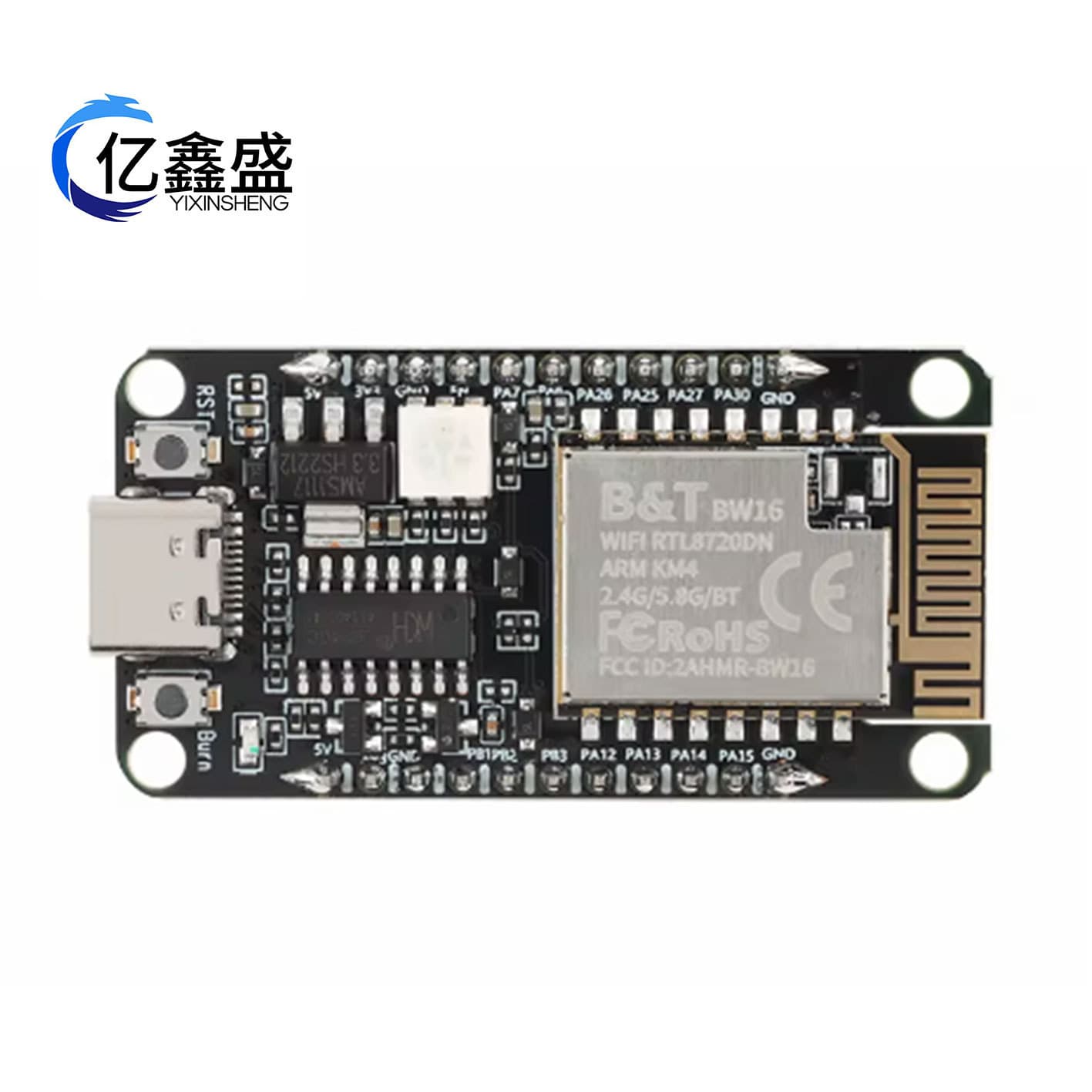RTL8720DN Dual-Band WiFi + Low Power Bluetooth 5.0 Module Onboard/External Antenna BW16