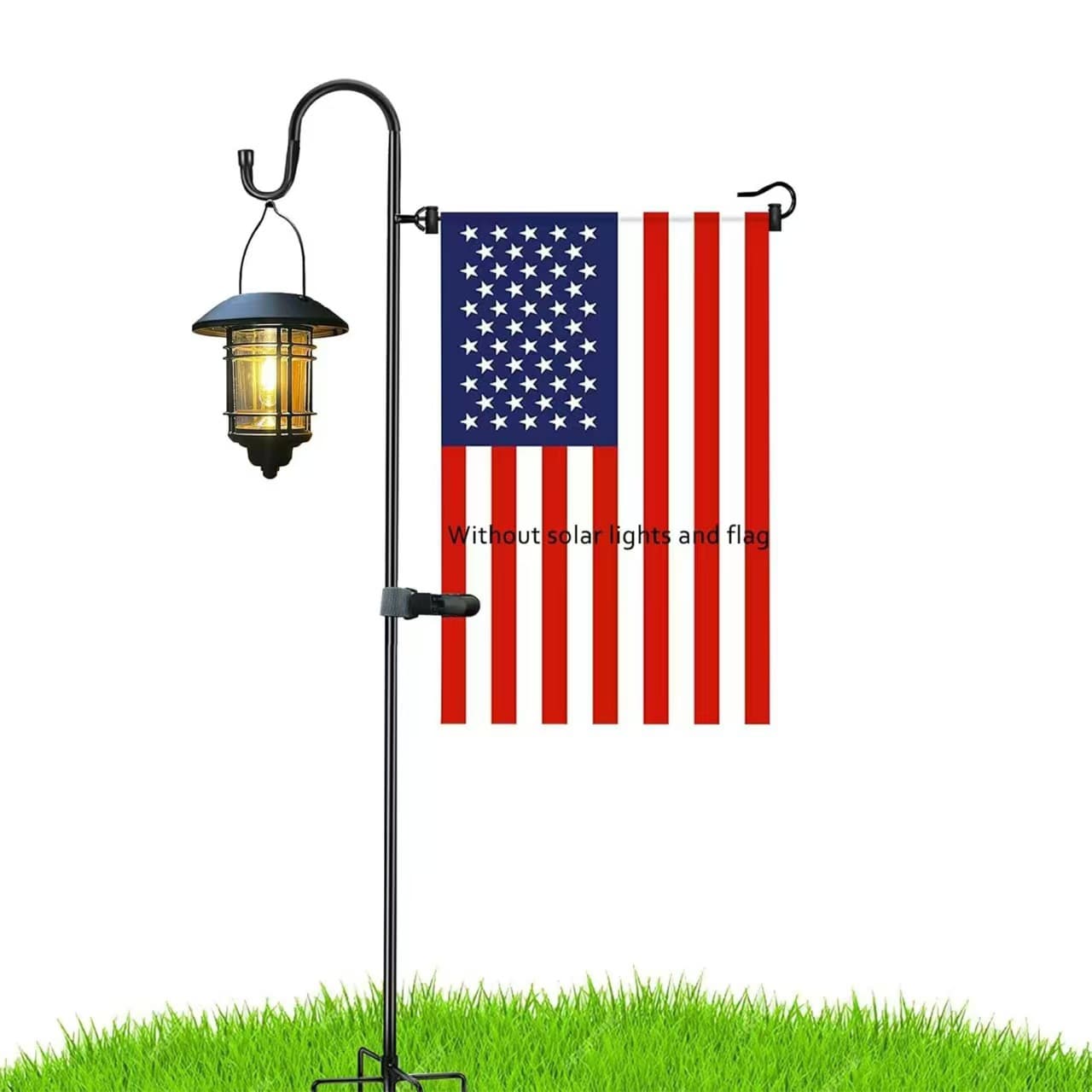 Cross-border Amazon Hot-selling Iron Shepherd's Hooks and Garden Flagpoles, Iron Yard Light Hooks, Five-legged Shepherd's Hooks