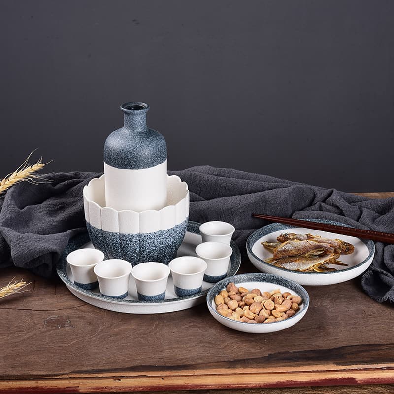 Factory wholesale ceramic snowflake glaze wine warmer for baijiu, red wine, and huangjiu, home use