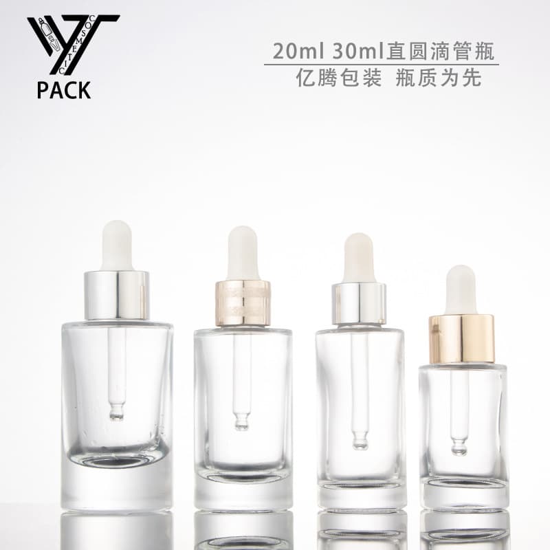 Wholesale portable 20ml dropper bottles for essential oils, 30ml serum glass cosmetic refill bottles