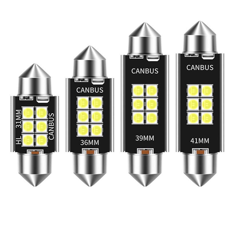 Cross-border LED car light, double-ended 3030 6SMD, decoder interior light, trunk light, high-brightness license plate light C5W