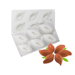 6-Link Flower Bud Mousse Cake Chocolate Mold DIY Petal Cake Baking Decoration Silicone Mold Kitchen Supplies