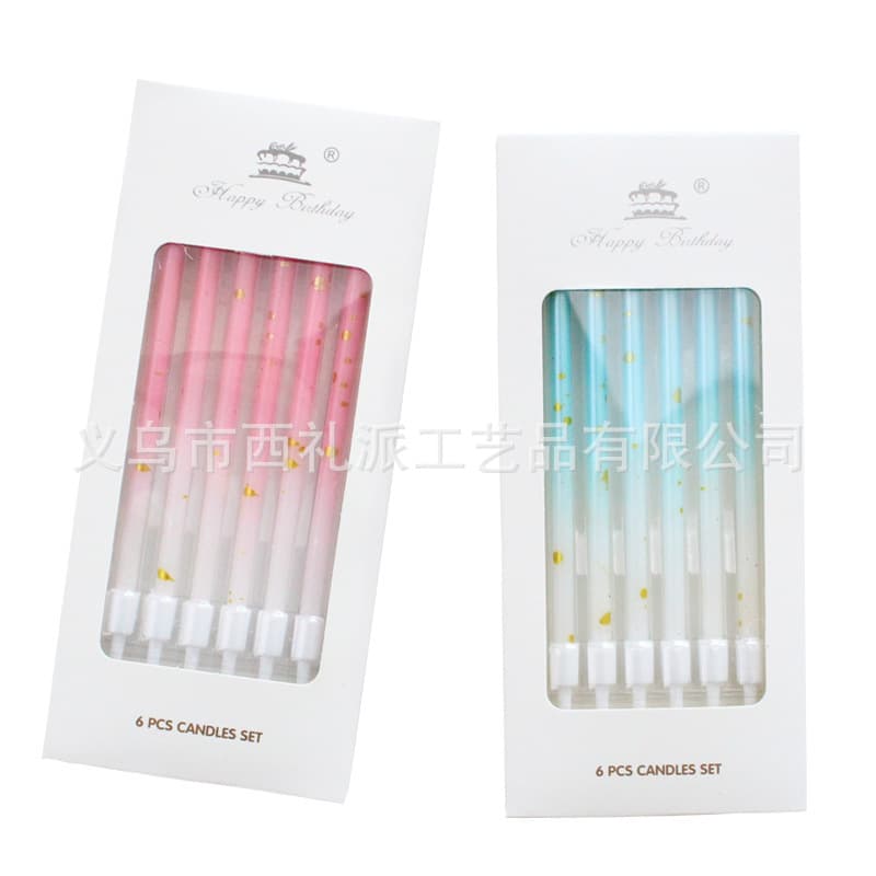 Art paint gradient gold dot long pole light pole art pencil birthday cake candle