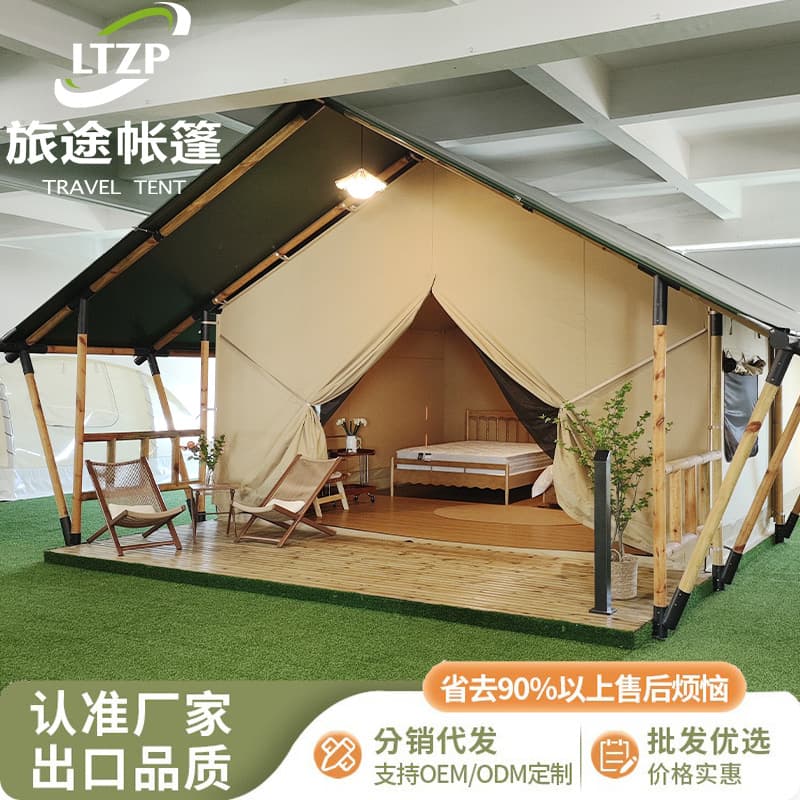 Outdoor hotel nomadic tent camping B&B manufacturer windproof Internet celebrity tent with bathroom high-end wild luxury resort
