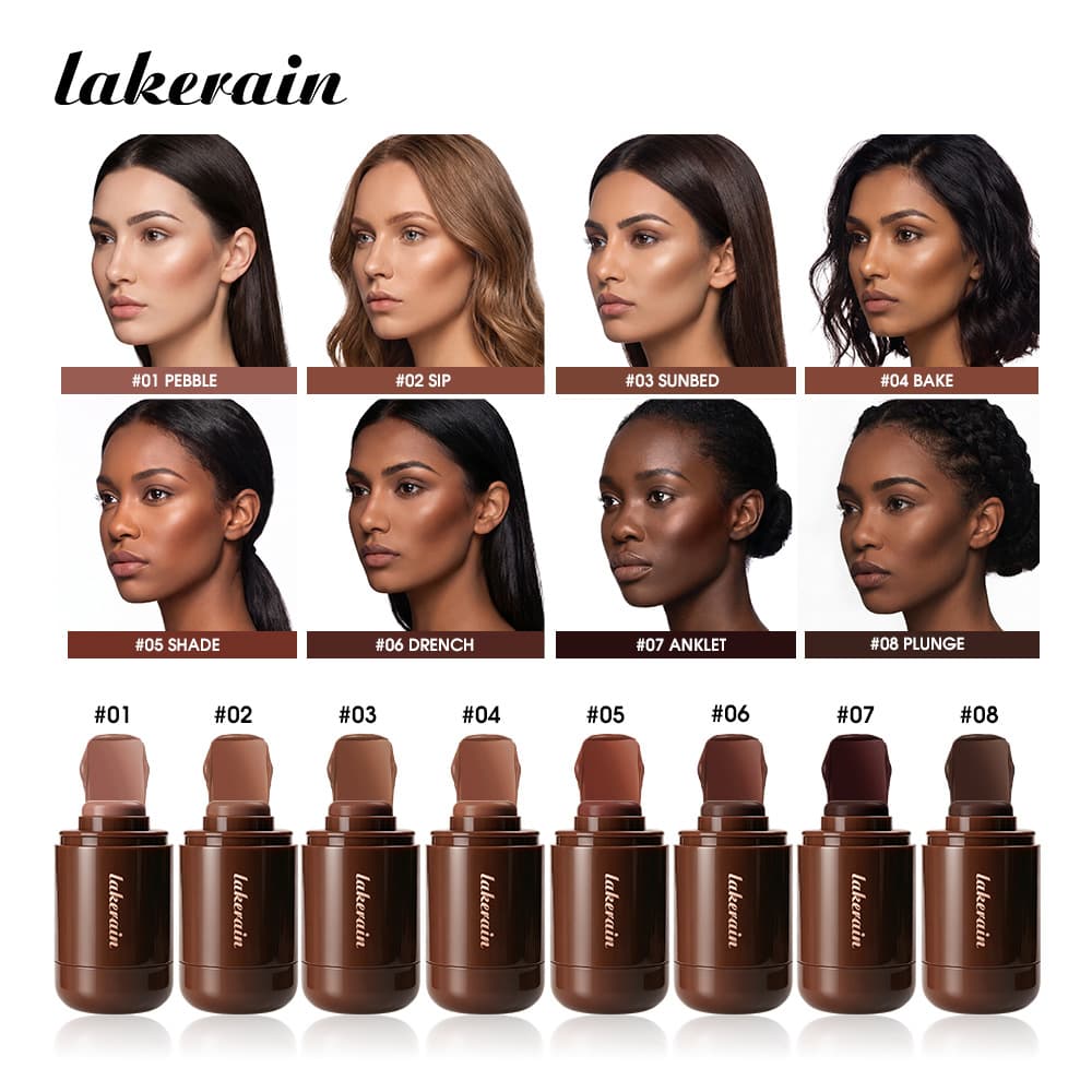 Cross-border Lakerain Portable Cream Bronze Contouring Stick Contouring Natural Three-dimensional Pocket Contouring Stick 5.3g