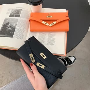 Kelly Women's Long Wallet 2025 New Tri-Fold Platinum Heavy Craftsmanship Money Clip Premium Large Capacity Clutch Wallet