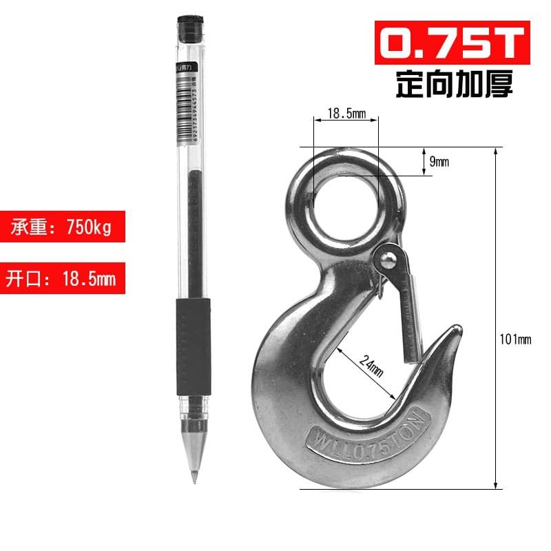 304 Stainless Steel American Style Swivel Cargo Hook Rotating Hook Large Eye Cargo Hook Hoist Lifting Hook Anti-Slip Cargo Hook Grab Hook