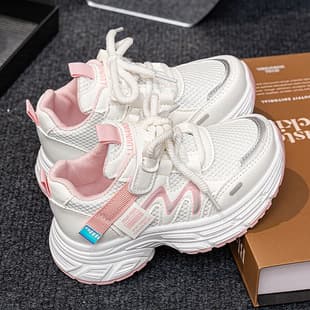 Girls' Shoes Sports Shoes 2026 Spring/Autumn New Style Children's Mesh Breathable Girls' Soft Sole Dad Shoes Running Shoes