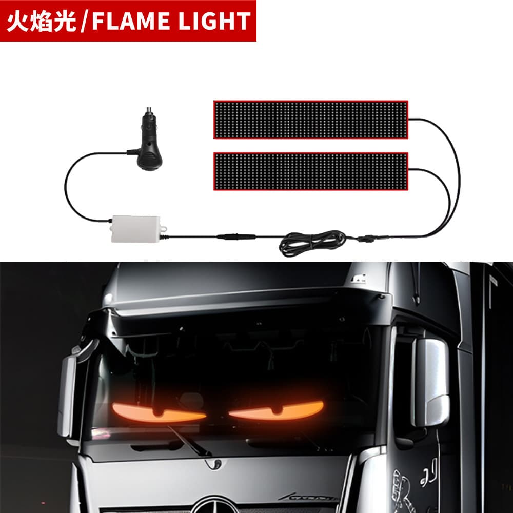 New Cross-Border Demon Eye LED Flexible Screen Car Interior Light Truck Window Decoration Light Personalized Universal