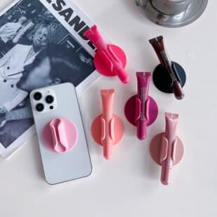 Phone Case Silicone Back Sticker Round 3M Adhesive Lip Gloss Lipstick Holder Stand Phone Stand Sticker Universal Accessory