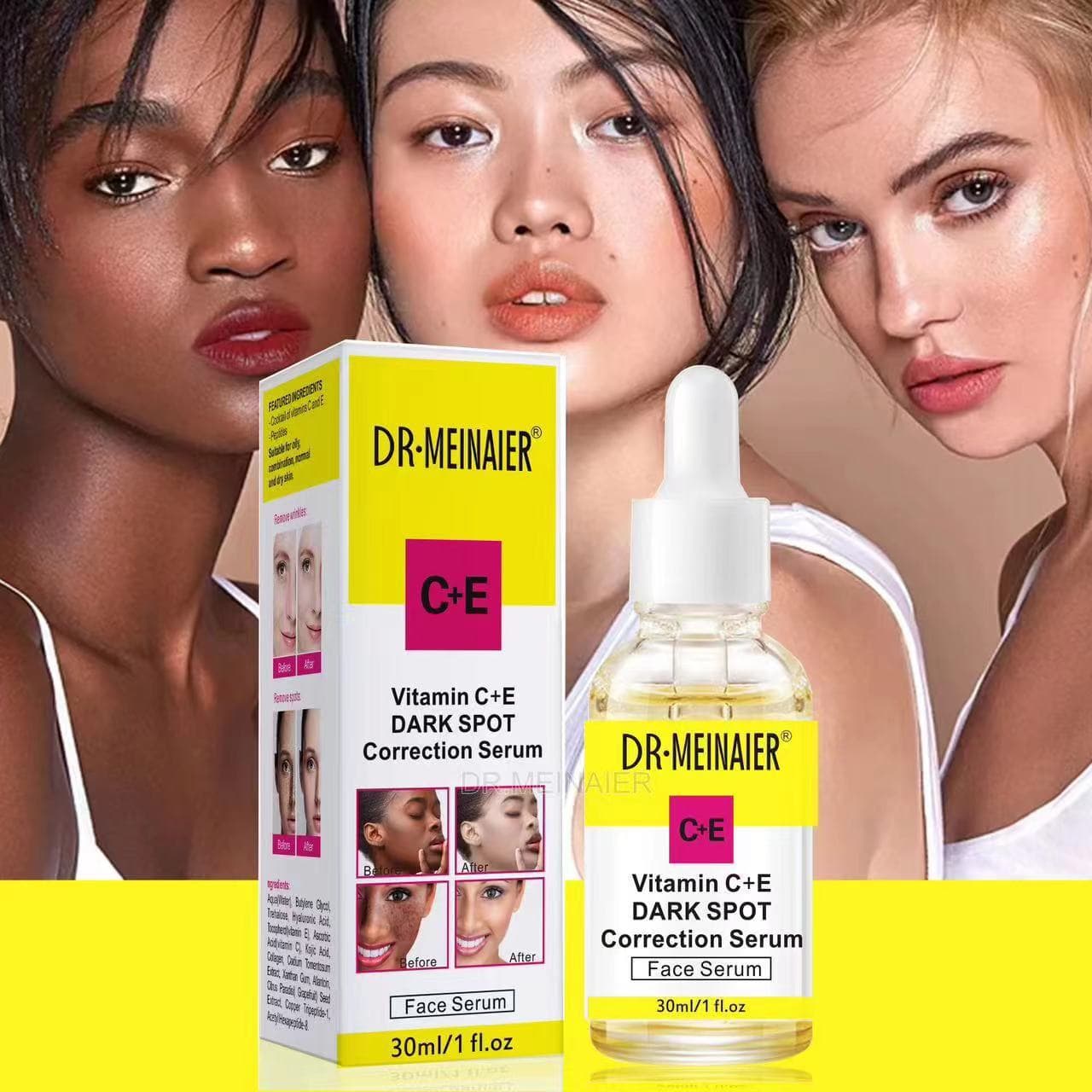 Cross-border VCVE Vitamin C Brightening Serum for Face, Hands, and Feet - Removes Dark Spots and Brightens