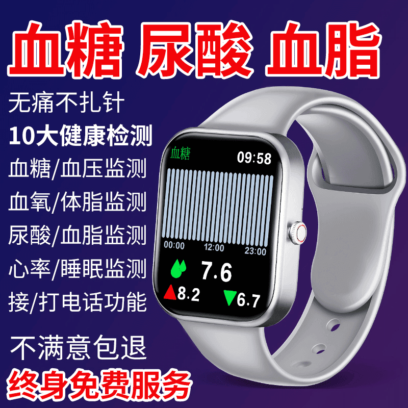 99% Accuracy l German High-Precision Real-Time Blood Glucose Monitoring Bracelet Blood Pressure Heart Rate Blood Lipid Uric Acid Smart Watch